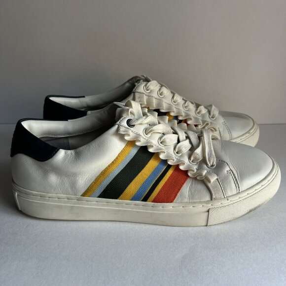 Tory Burch Shoes - TORY Burch SPORT Ruffle Striped Women’s 8.5 Low Top Sneakers Lace Up Shoes